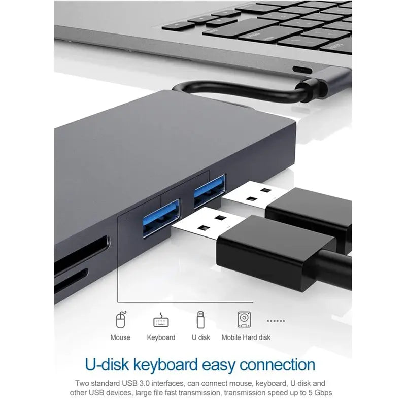 Glassology 8-in-1 USB-C Hub Adapter With Multiport Converter