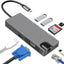 Glassology 8-in-1 USB-C Hub Adapter With Multiport Converter