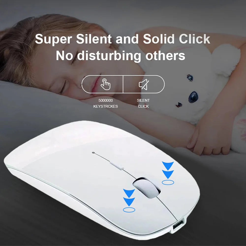 Glassology Key Scroll Bluetooth 5 & USB 2.4G Wireless Mouse(White)