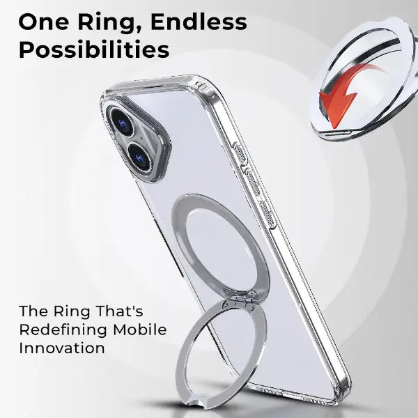 Glassology 360° Ring Stand MagSafe Case for iPhone 16 Plus (Clear)