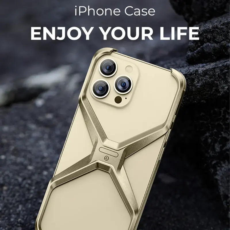 Glassology iPhone 16 Pro Max Z-Frame Borderless Case Gold 
