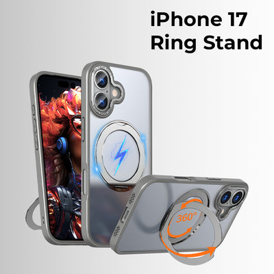Glassology 360° Rotate Ring Stand Magsafe Case for Apple iPhone 17 Grey