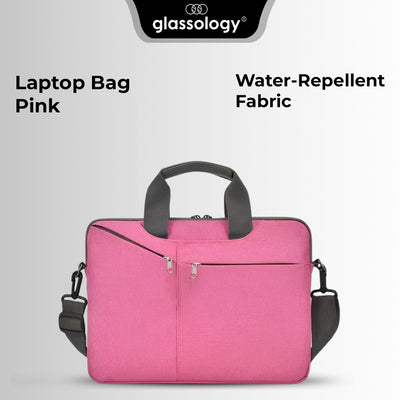 Glassology 15.6 Inches Durable & Water-Repellent Fabric Laptop Sleeve Pink