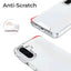 Clear phone case with anti-scratch feature on a white background
