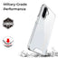 Phone case with military-grade performance features on a white background