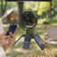 Glassology Solar Camping Multifunction Fan with Stand, Portable Outdoor Fan with Built-In Power Bank, USB Output, Multi-Angle Rotation & LED Lights for Camping, Hiking, Picnic, Garden & Outdoor Use