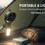 Glassology Solar Camping Multifunction Fan with Stand, Portable Outdoor Fan with Built-In Power Bank, USB Output, Multi-Angle Rotation & LED Lights for Camping, Hiking, Picnic, Garden & Outdoor Use