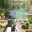 Glassology Solar Camping Multifunction Fan with Stand, Portable Outdoor Fan with Built-In Power Bank, USB Output, Multi-Angle Rotation & LED Lights for Camping, Hiking, Picnic, Garden & Outdoor Use