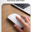 Hand using a white computer mouse on a wooden desk with a laptop in the background, featuring the text 'Pure Performance' and 'Pure Focus. Daily Power.