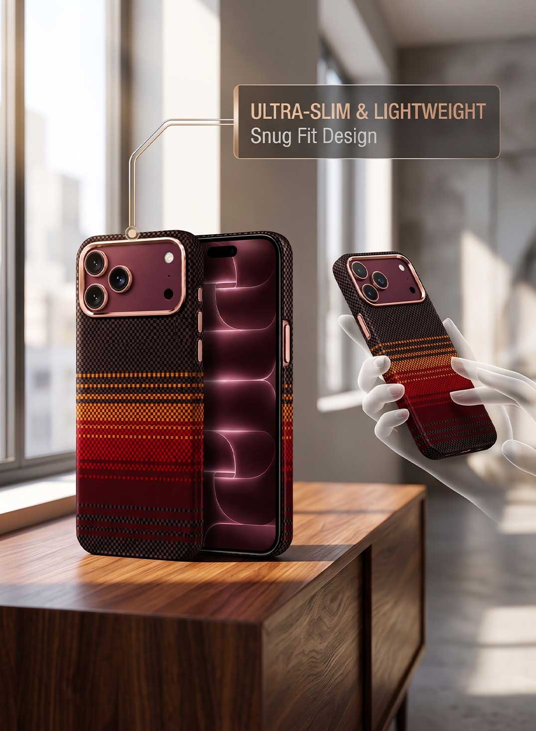 Glassology Carbon Design Case for iPhone 18 Pro Max Black