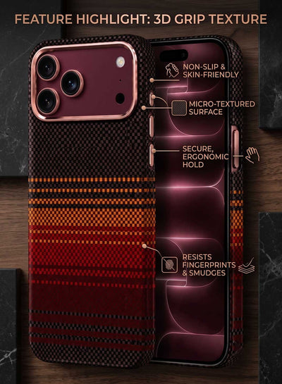 Glassology Carbon Design Case for iPhone 18 Pro Max Black
