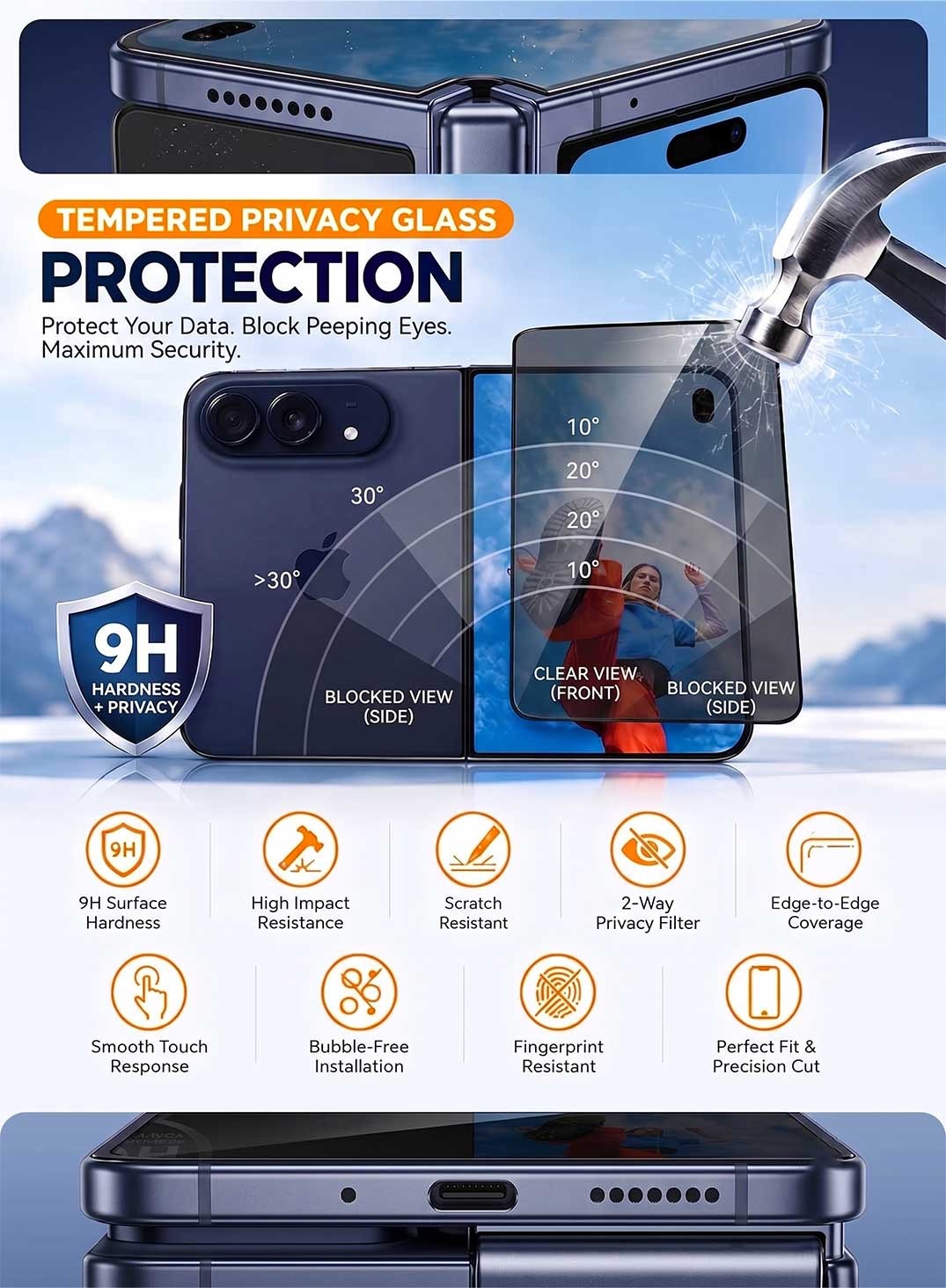 Glassology Privacy Tempered Glass Screen Protector for iPhone Duo