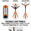 Glassology Rechargeable Camping Light with Stand, Multifunctional LED Work Light with 5 Lighting Modes, 3 Brightness Levels, Foldable Panels, Adjustable Tripod Stand & Power Bank