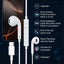 Glassology Stereo Bass Type-C Wired Earphones with HD Mic, 14.2mm Driver, In-Line Remote & Volume Control, Ergonomic Lightweight Earbuds – White
