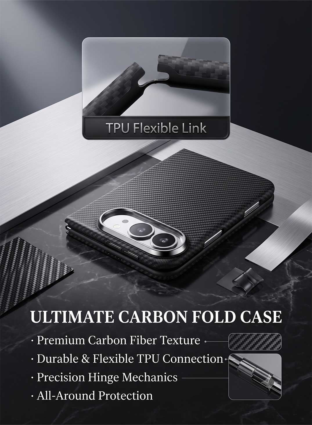 Glassology Carbon Design Case for iPhone Duo – Black