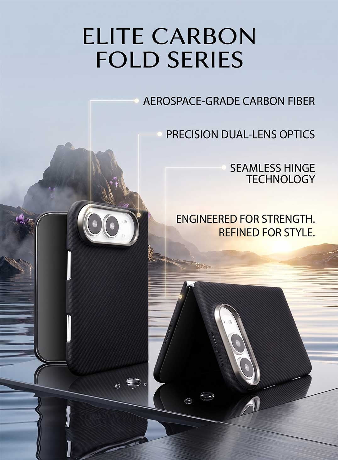 Glassology Carbon Design Case for iPhone Duo – Black