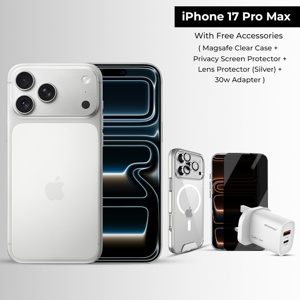 Apple iPhone 17 Pro Max 256GB Silver - 5G Middle East - GLASSOLOGY