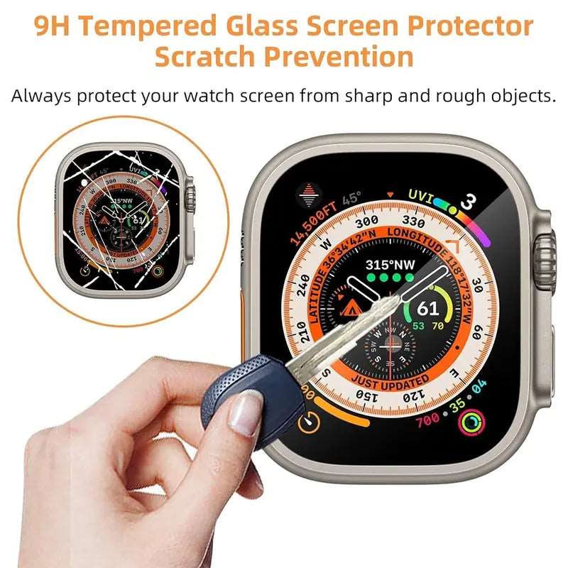 Apple Watch Ultra 49mm - 2 Pack Tempered Glass Screen protector - GLASSOLOGY