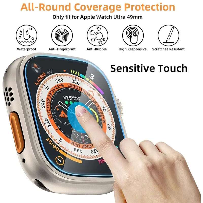 Apple Watch Ultra 49mm - 2 Pack Tempered Glass Screen protector - GLASSOLOGY