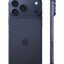 Dark blue smartphone showing back, side, and front views on a white background