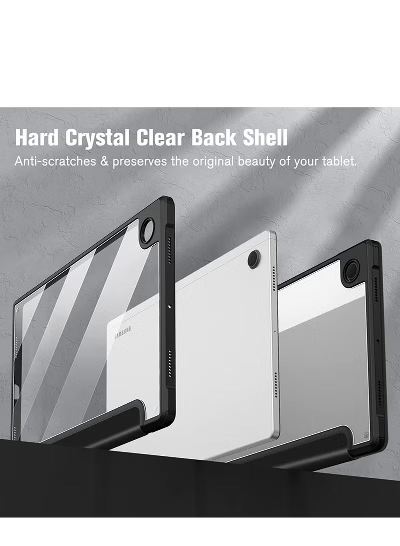 black hybrid slim case combo with clear back for Samsung Galaxy Tab A8 10.8