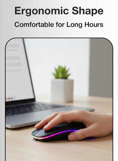 Dual - Mode Silent Wireless Mouse – Bluetooth & 2.4GHz Rechargeable Slim Optical Mouse - GLASSOLOGY