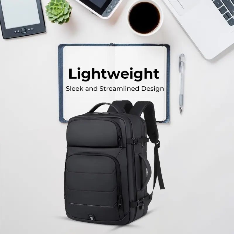 Faux Leather Laptop Backpack - GLASSOLOGY