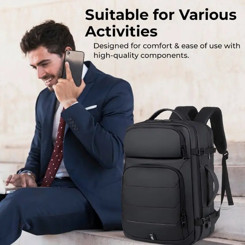 Faux Leather Laptop Backpack - GLASSOLOGY