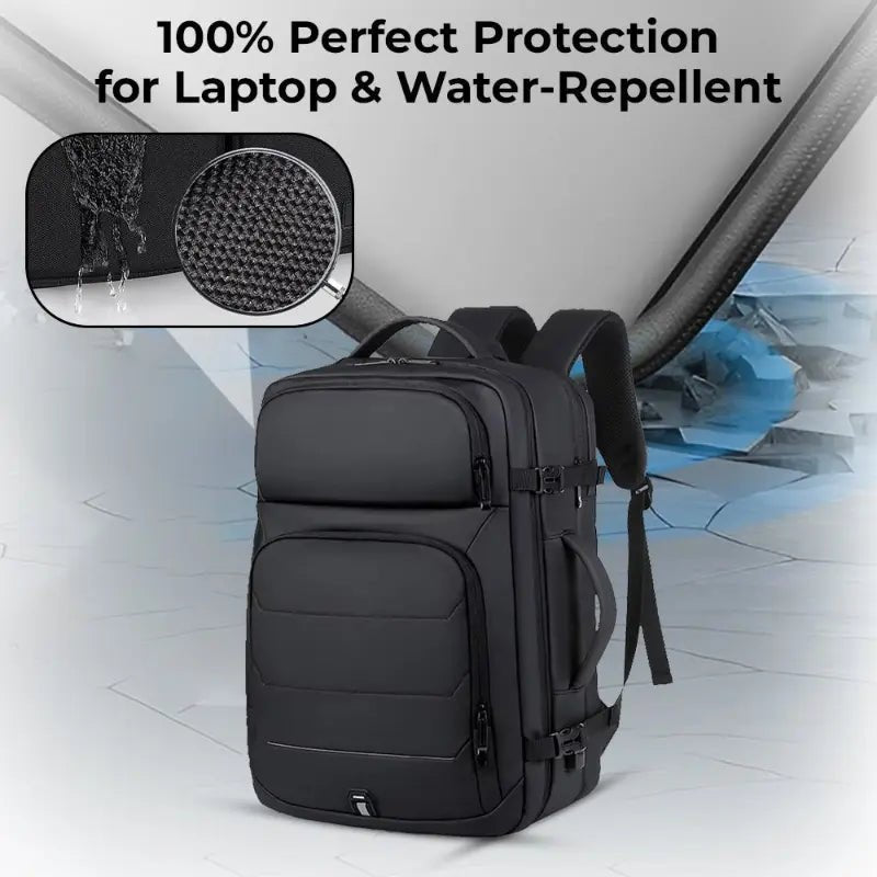 Faux Leather Laptop Backpack - GLASSOLOGY