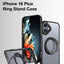 Phone case with ring stand feature for iPhone 16 Plus by glassology on a white background