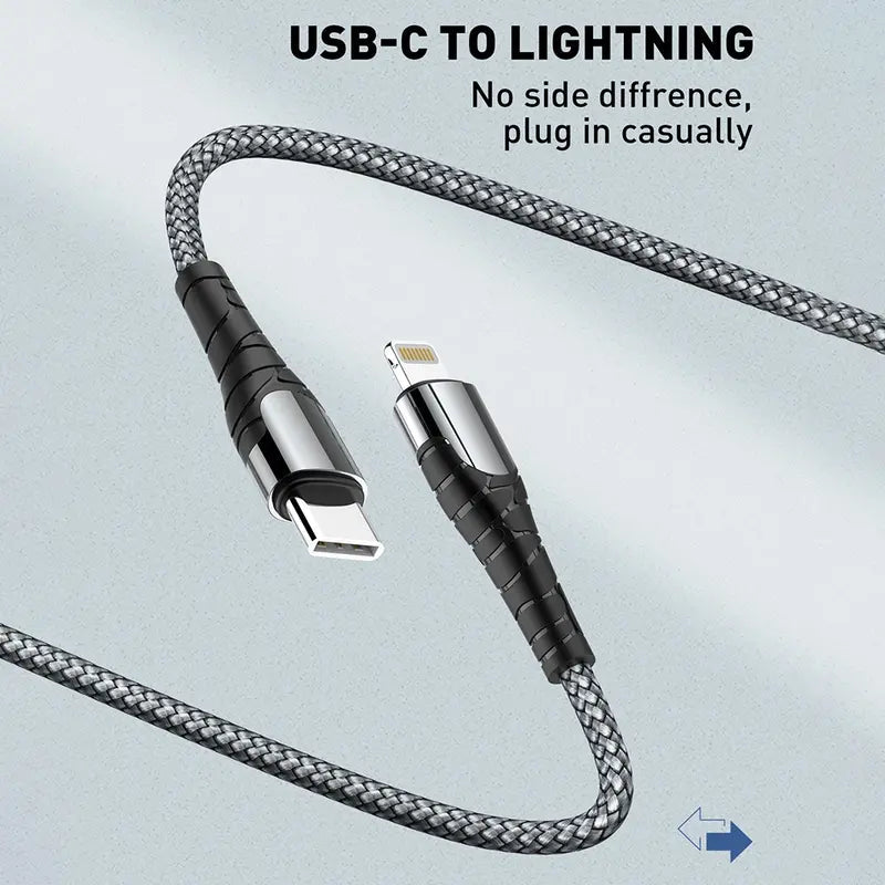 Glassology 1 Meter USB - C to Lightning Braided Cable [MFi Certified] - GLASSOLOGY