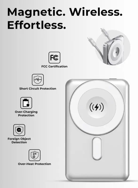 Glassology 10000mAh Magnetic Wireless Power Bank with 20W PD Fast Charging - GLASSOLOGY
