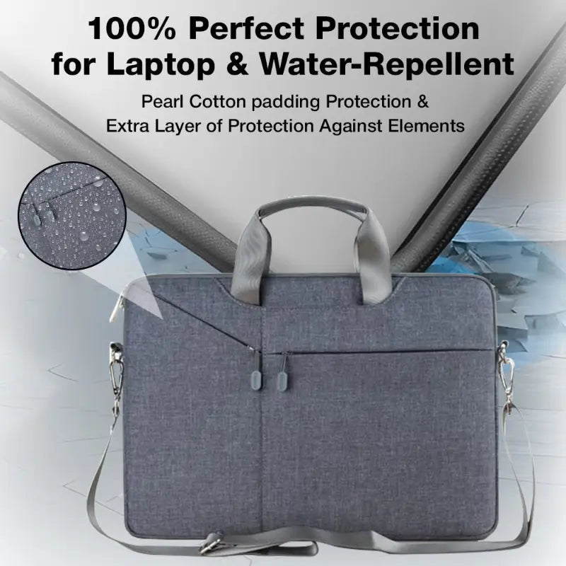 Glassology 14 - Inch Laptop Carry Sleeve Bag | Lightweight Protective Case with Handle – Grey - GLASSOLOGY