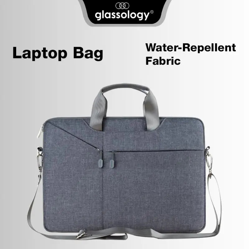 Glassology 14 - Inch Laptop Carry Sleeve Bag | Lightweight Protective Case with Handle – Grey - GLASSOLOGY