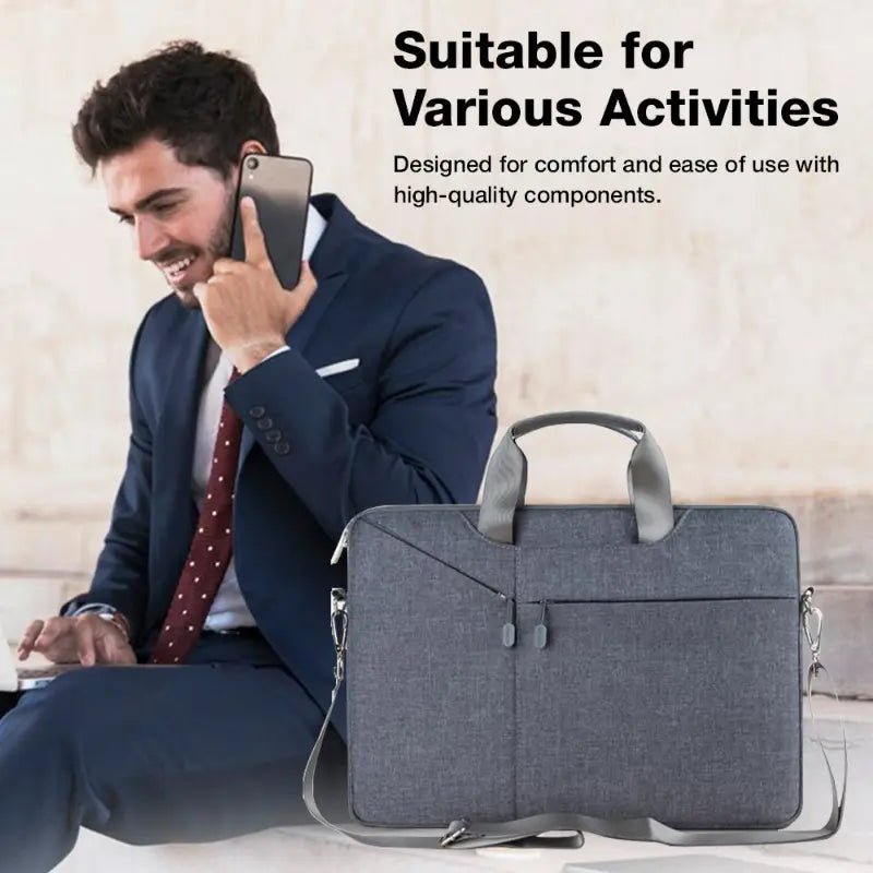 Glassology 14 - Inch Laptop Carry Sleeve Bag | Lightweight Protective Case with Handle – Grey - GLASSOLOGY