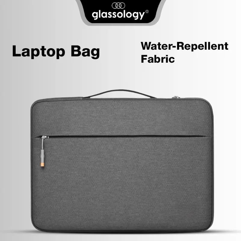 Glassology 15.6 - Inch Laptop Carry Sleeve Bag | Padded Protective Case with Handle – Grey - GLASSOLOGY