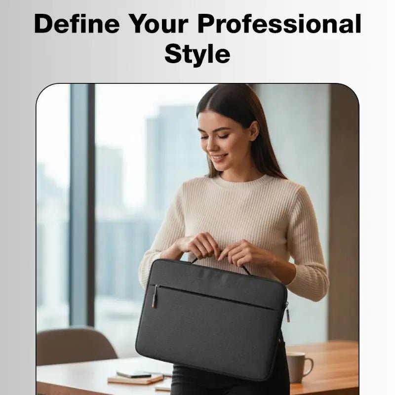 Glassology 15.6 - Inch Laptop Carry Sleeve Bag | Padded Protective Case with Handle – Grey - GLASSOLOGY