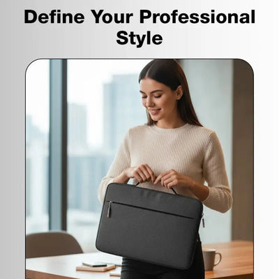 Glassology 15.6 - Inch Laptop Carry Sleeve Bag | Padded Protective Case with Handle – Grey - GLASSOLOGY