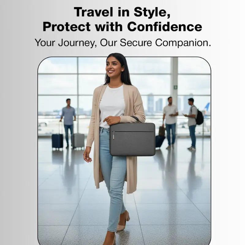 Glassology 15.6 - Inch Laptop Carry Sleeve Bag | Padded Protective Case with Handle – Grey - GLASSOLOGY