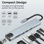 Glassology 8-in-1 USB-C Hub with 4K HDMI, Ethernet, Dual USB-C & SD/TF Card Reader - GLASSOLOGY