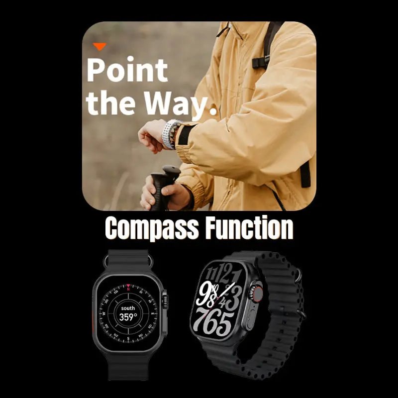 Glassology Charome T8s Ultra Max HD Smart Watch (Black) - GLASSOLOGY