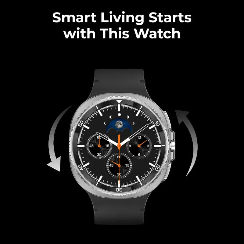 glassology Chrome Pro Max Smartwatch 1.43 - Inch Display | Health & Fitness Tracking | Black - GLASSOLOGY
