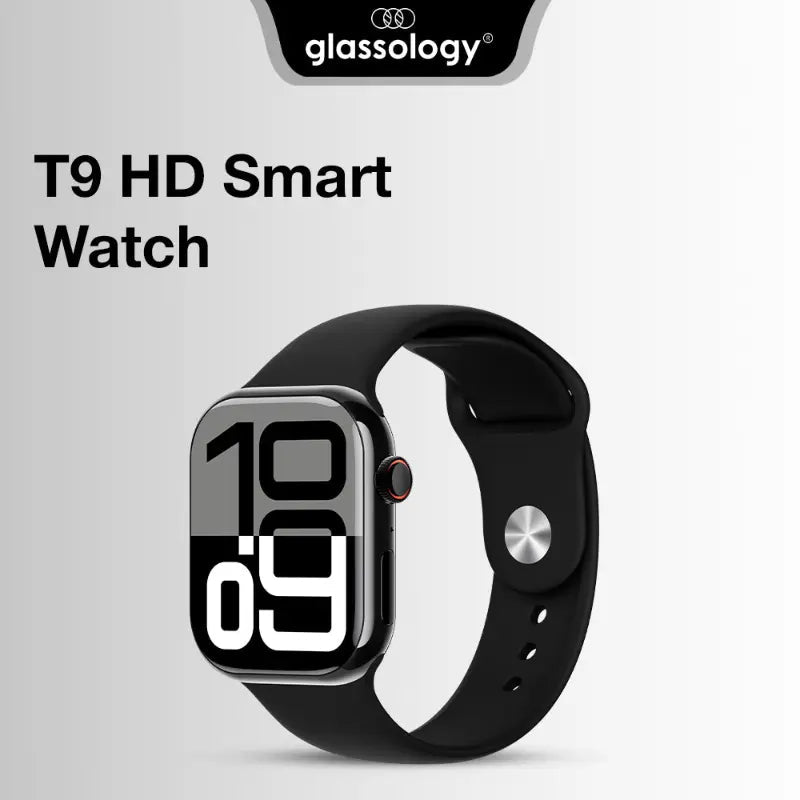 Glassology Chrome T9 HD Smart Watch | Health Monitoring & Fitness Tracker | Black - GLASSOLOGY