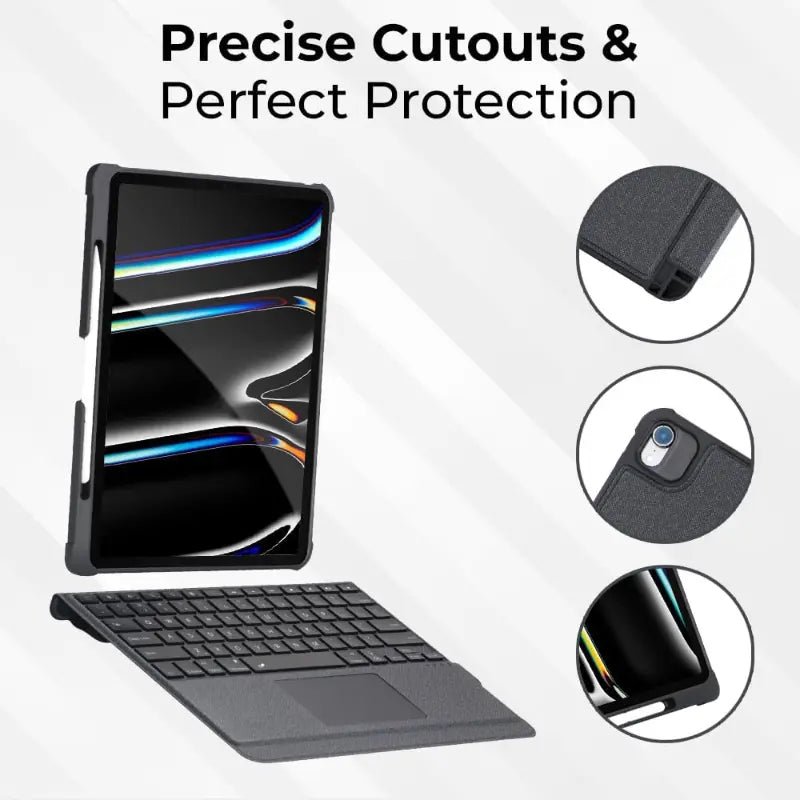 Glassology Detachable iPad Keyboard Case with Trackpad Backlit - GLASSOLOGY