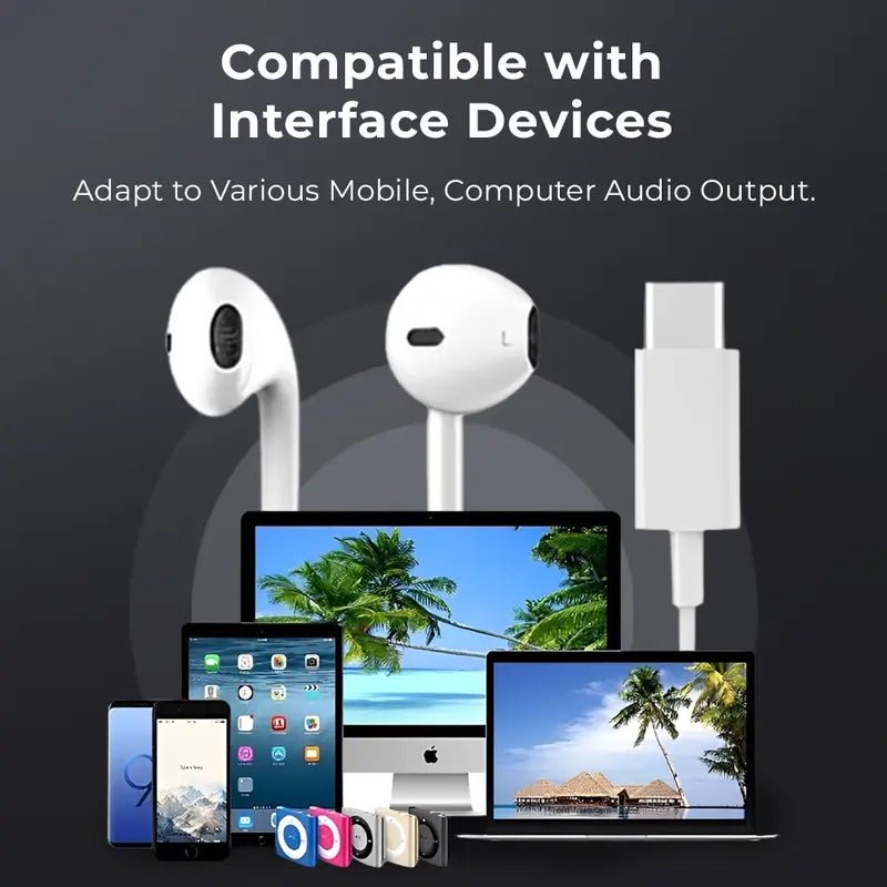 Glassology GTEP02 Type - C Wired Earphones with Microphone - GLASSOLOGY