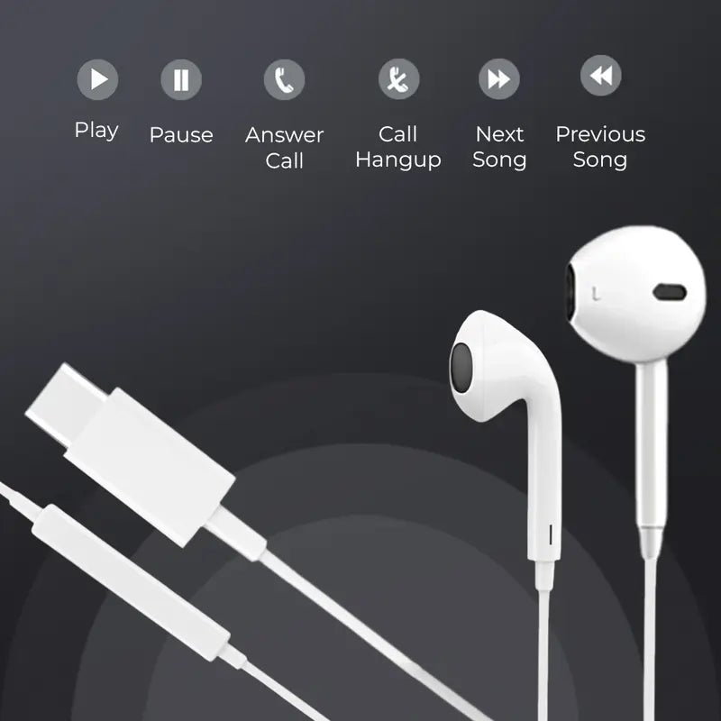 Glassology GTEP02 Type - C Wired Earphones with Microphone - GLASSOLOGY