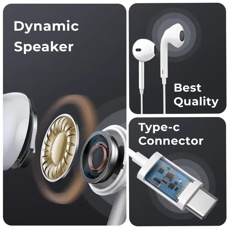 Glassology GTEP02 Type - C Wired Earphones with Microphone - GLASSOLOGY