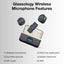 Glassology SX21 Dual Wireless Lavalier Microphone Set | Noise Reduction | Plug & Play for Mobile - GLASSOLOGY