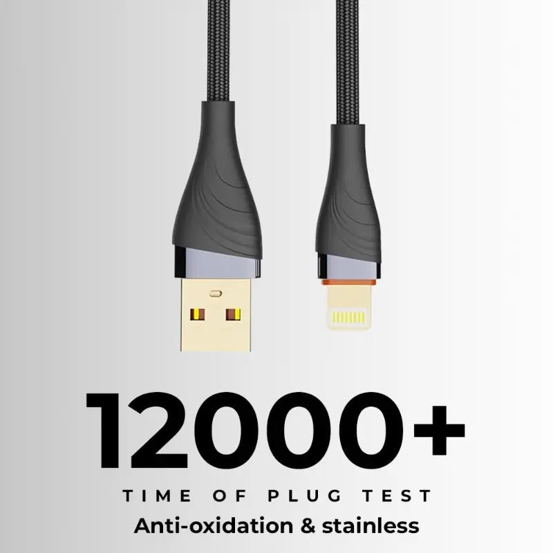 Glassology USB A to Lightning Cable (1 Meter) - Universal compatibility - Grey - GLASSOLOGY