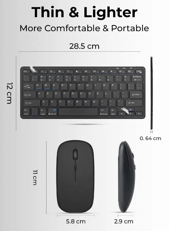Glassology Wireless Keyboard and Mouse Combo 2.4GHz Full - Size(Black) - GLASSOLOGY